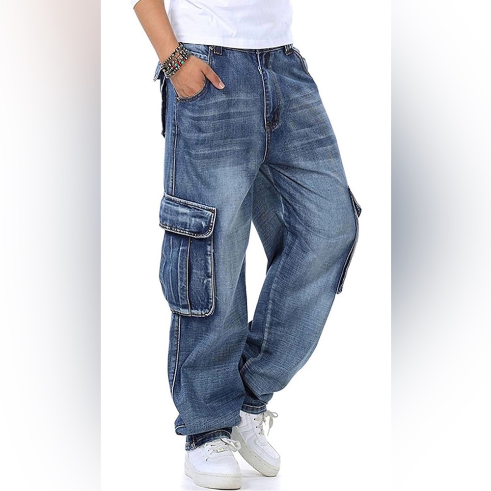 NWT Men’s Play Bigg Dekayed Baggy Skaters Street Wear VIBE Cargo Jeans sz.34